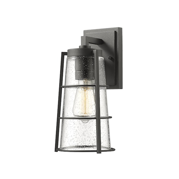 Z-Lite Helix 1 Light Outdoor Wall Sconce, Black And Clear Seedy 591M-BK - main